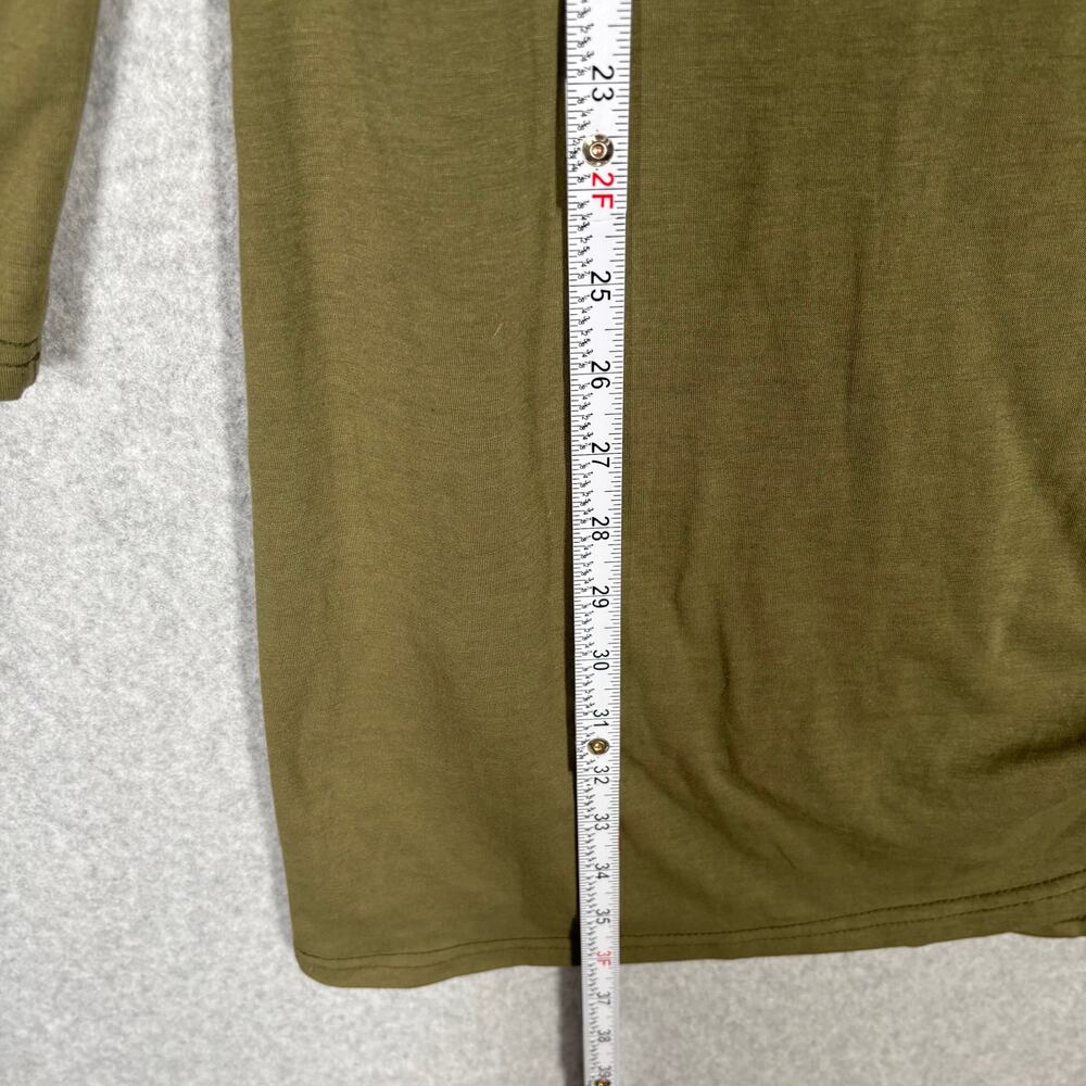 Mini Dress Womens XL Side Ruched Olive Army Pistachio Basic Minimal Matcha Thin - Picture 4 of 11
